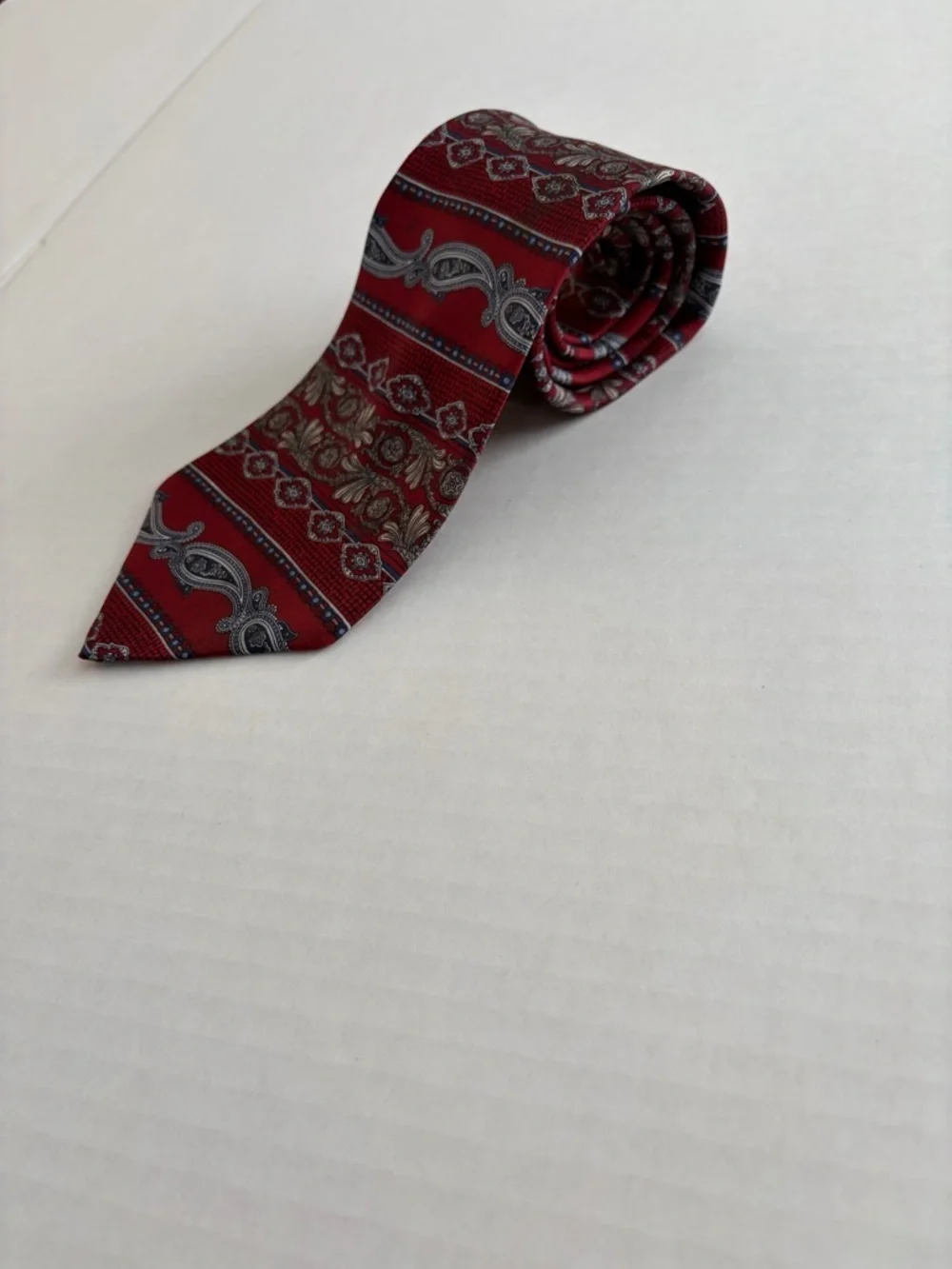 Vintage Arrow Red Paisley Silk Tie Italian Silk Classic Wide Necktie